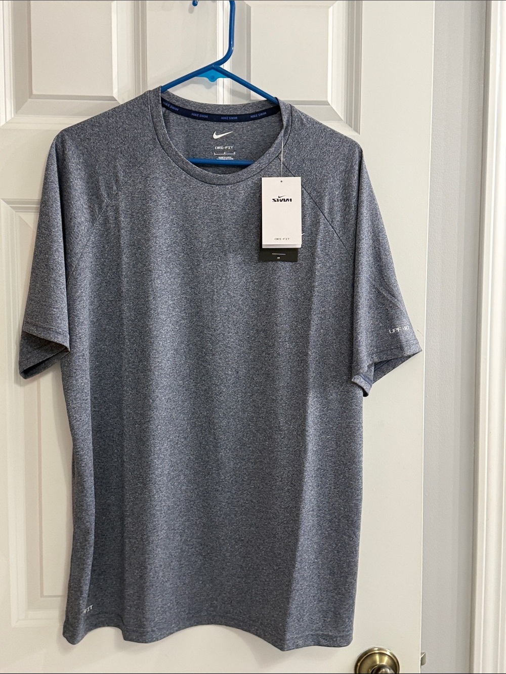 Nike Men’s Heather Blue Short-Sleeve Dri-FIT Tee UPF 40 + NWT